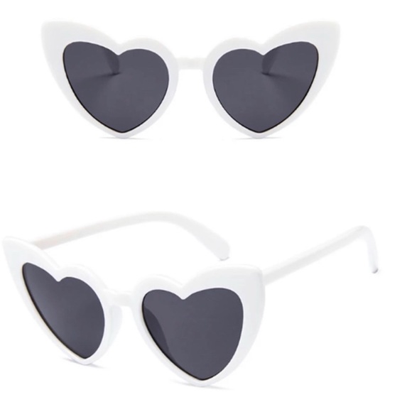 White Heart Shaped Sunglasses - Picture 2 of 2